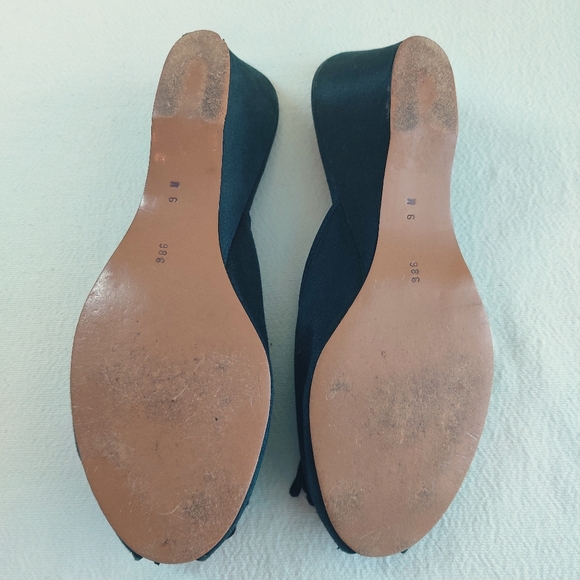 Vtg Hollywood MidCentury Dressing Room Slippers Shoes Wedge Heel Bedroom Boudoir - Picture 8 of 10